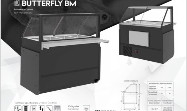 Щандова витрина Butterfly за топли продукти